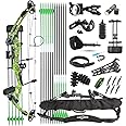 SHARROW Archery Compound Bow Kit 30-55lbs Adjustable Hunting Compound Bow and Arrows Set for Adult and Beginner Outdoor Shooting Archery Set
