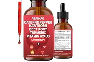 BLUESEA HOME Cayenne Pepper 60ml (1 Month Supply) - Cayenne Pepper Supplement Liquid Drops - with Hawthorn & Vitamin D3 K2 Beet Root Powder - Suitable for Vegan Vegetarian Halal & Kosher Diet