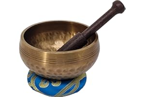 THE ISMA Master Healing Singing Bowl, Meditation Bowl, Nepalese Handmade Bowls with Cushion and Stick (10.5cm)