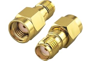 Boobrie Hohe SMA-Buchse auf RP SMA Stecker DC-18 GHz vergoldet Adapter RP-SMA Stecker auf SMA weiblich SMA Stecker auf RP-SMA Anschluss für FPV Drohne Signal Booster Wireless LAN Gerät 2 Stück