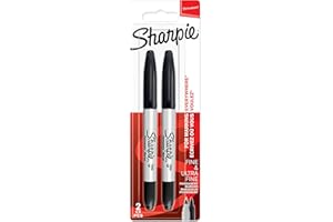 Sharpie Markery permanentne z podwójną końcówką | cienkie i bardzo cienkie punkty | czarny atrament | 2 markery
