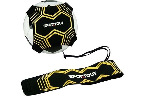 SPORTOUT Entraîneur de coup de pied de football, mains libres, ceinture d'entraînement de football réglable, aide à l'entraînement de football pour enfants et adultes, équipement d'entraînement de