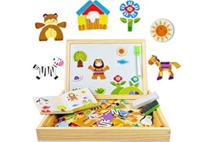 EACHHAHA Montessori zabawka od 3 lat, 118+ sztuk, drewniane puzzle, bogate wzory, swobodne łączenie, rozwijanie fantazji, prezenty dla dzieci 3 lat