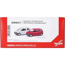 Herpa Modellbausatz MiniKit Renault Twingo, 2er Set, Vermehlo Vivo/Jaune Vanille, Miniatur im Maßstab 1:87, Sammlerstück, Kit für Modellbau, Kunststoff
