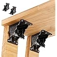 DXIA 2 Pack Folding Lock Extension Table Bed Leg Feet Support,Folding Shelf Bracket,Self-Locking Hinge Table Leg Fittings and Gussets,for Folding Legs Folding Workbench Folding Desktop Expansion