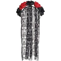 Boland Tiara Dark Widow Haarreif – Mit Tüll, Blüten & Federn Für Halloween & Karneval
