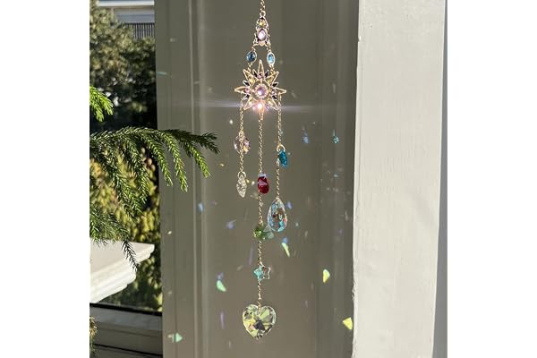 XJLyaya Attrape Soleil, Attrape Soleil Cristal Suspendu, Cristal Ornement Capteur, pour Fenêtre Chambre et Jardin Noël Jour de fête Mariage