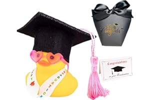 MXYZQDE Bachelor Gift, Bachelor Degree Gift, Humorous Duck with Black Box and Graduation Card, Suitable for High School Students Who Are About to Graduate Student Masters
