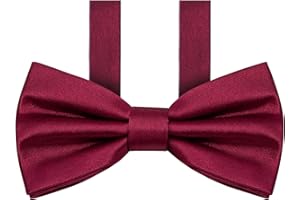 GREOER Men’s Pre-Tied Bow Tie, Satin Bow Tie Solid Colour Tux Bowtie Adjustable Formal Neck Bowtie for Men at Wedding Engagement Party Graduation Anniversary Banquet