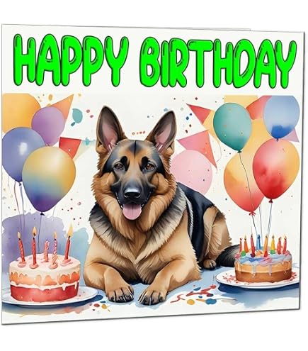 Geburtstagskarte 'Deutscher Schäferhund' – Lustige Hunde-Karte, 14,5 X 14,5 Cm, Auf 350 G/m² Karton