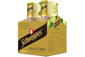 Schweppes Selection Tónica con un toque de Lima, Bebida Refrescante - Vidrio, Pack 4x20cl