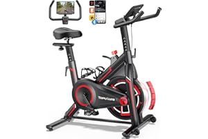 ‎TOPUTURE Toputure Heimtrainer Fahrrad Ergometer mit APP, Leises Hometrainer 15KG Schwungrad, 0-100% Magnetwiderstand, Bis 150KG, Exercise Bike Indoor mit LCD-Monitor, Tablet-Halter, Getränkehalter