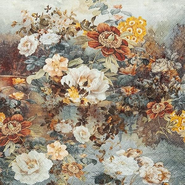 20 Servietten Mit Blumenkranz-Motiv – 33x33 Cm, 3-lagig, Für Tischdeko & Serviettentechnik