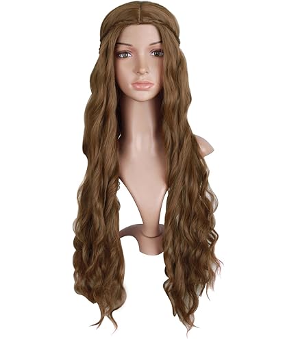 WIG ME UP - 6083-1102TBD Perruque Dame Noble Longue Ondulée Raie Mélange Gris Vert Rouge