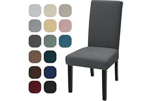 ‎YSTELLAA YSTELLAA Stuhlhussen 6er Set, Stuhlhussen Stretch, Sesselüberzug, Universal-Sitzbezug, Waschbar Und Abnehmbar, Dekoration Stuhlbezug Für Haus, Bankett-/Büro-Hochzeitsdekorationen, Grau