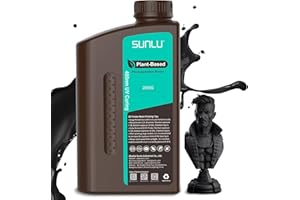 SUNLU Resina Plant Based per Stampante 3D Resin 2kg,Resina fotopolimerica 405nm UV per stampa 3D, Resina a basso odore per stampanti 3D 4K/6K/8K LCD/DLP/SLA,rispettosa della terra, Nero 2000g