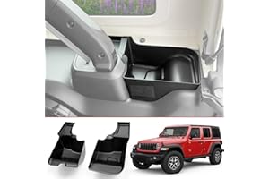 Utiiy Kofferraum-Seiten-Aufbewahrungsbehälter für Jeep Wrangler JL Unlimited Cargo Organizer Tray Wheel Well Aufbewahrungsbox für Wrangler JL 4-Tür-Zubehör, 2 Stück (links + rechts, Haken und