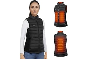WUEAOA Beheizbare Weste Damen, Heizweste Damen, Wärmeweste mit Akku, Beheizte Weste, Wärmeweste Damen, mit 10000 mAh Powerbank, Bis zu 8 h Wärme,3 Heizstufen,Leichte Körperheizung für Winter & Outdoor