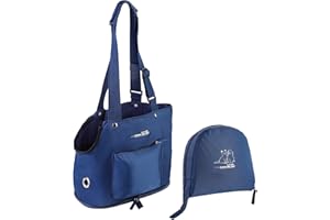 SUPERNIGHT Sacs de Transport pour Chiens, Sac de Voyage pour Chien Sac à Main Pliable pour Domestique pour 5kg de Petits Animaux, Lapin, Chien, Chat, Extérieur, Marche, Métro, Bleu foncé