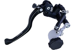 FIREYOURACING Motorrad Hauptbrembszylinder Hebelsets Radiale Montage Hauptbremszylinder Hebelpumpe Hydraulisch Kupplungskolben 16mm 17,5mm 19mm (Schwarz (black), Linke Kupplung (Kolben 16mm))