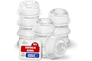 LouMaxx Gommini Paracolpi | Set di 12 Piedini Trasparenti Ø 22mm | Piedini in Gomma Autoadesivi Tenuta Extra Forte | Gommini Protettivi Prima Qualità, Aiutano lo Scivolamento