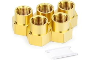 GASHER 5 Pièces Raccord de tuyau en laiton, couplage, adaptateur de réduction, 3/4" x 1/2" BSP femelle