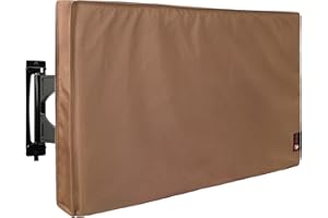 iBirdie Outdoor wasserdichte und wetterfeste TV-Abdeckung für 40 bis 43 Zoll (101,6 bis 43 Zoll) Flachbildfernseher mit braunem 600D-dickem Stoff