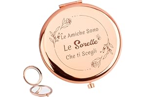 YICADORN Regalo Amica,Regali per Amica,Regalo Amica Compleanno,Regali Originali per Amiche,Idee Regalo Amica,Specchio Compatto,Regali Personalizzati per Amica,Amicizia Regali Donna,Regalo Amica Natale