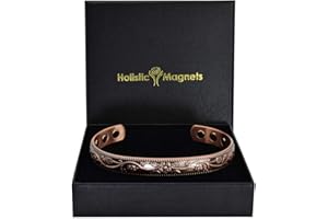 Holistic Magnets® Kupfer Armband Damen Magnetarmband reinem Kupfer Geschenkideen Magnet Armbänder für Arthritis Tendinitis Handgelenk Gelenkheilung–FC (G: Handgelenk 18-21cm)