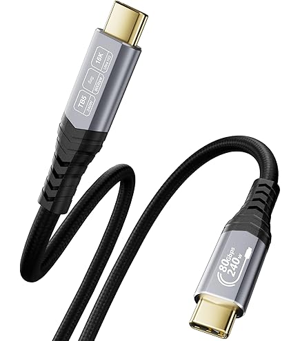 Câble Thunderbolt 4, Câble USB4 2m 40 Gbps, Cable De Recharge