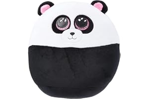 Ty - Morbido Peluche Cuscino - Squish a Boos - Panda - Bamboo - Bianco e Nero - Pupazzo - Ottima idea regalo per grandi e bambini - 22 cm - T39292