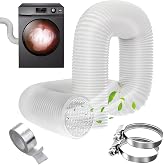 YSOOUA 150 mm Flexible Air Outlet Pipe 3 m Aluminium PVC Flexible Air Pipe Ventilation Hose with Clamps for Air Extractor, Ai