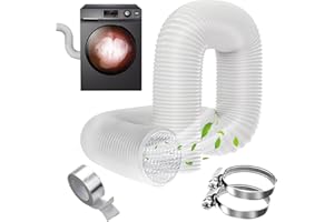 YSOOUA 150 mm Tubo Flexible de Salida de Aire 3 m Tubo Aire Flexible di Aluminio PVC Tubo de Manguera de Ventilación con Abrazaderas para Extractor de Aire, Climatización, Secadora((150mm x 3Metro)