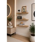 Modern Wall Shelf Set of 3 Hidden Shelves (50-50-50) (Oak)