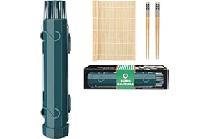 DenFatory Kit de fabrication de sushis 4 pièces, bazooka à sushi, moule à boulettes de riz, kit complet de fabrication de rouleaux de sushi, sushis DIY