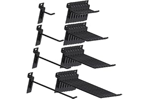 Swpeet 32 st 4 storlekar 5 cm 10 cm 15 cm 20 cm kraftiga plattvägg krokar sortiment kit, plattwall tillbehör platta panel krok garage organisation lamell vägg krokar platta vägg krokar platta vägg