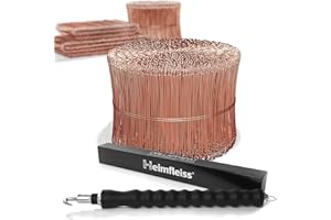 Heimfleiss® Torsadeuse + fil de fer recuit 1,0 x 100-160 mm (1000 pcs.) - Set de qualité torsadeuse fil de fer & fil de ligature - Fermeture de fil de fer Fil de fer à œillet