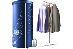 KASYDOFF Electric Clothes Dryer, 1500W-1.5 Meter Heated Clothes Airer with Remote Control, 16KG Capacity Foldable Clothes Dryer Rack, Clothes Airer with Cover for Indoor, Apartment