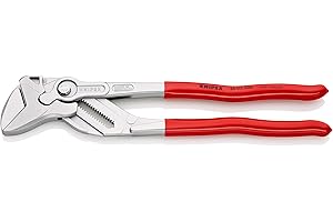 KNIPEX Zangenschlüssel, verchromt, 300 mm, greift stufenlos bis 68 mm, Feinverstellung per Knopfdruck, Schraubenschlüssel, Armaturenzange, 86 03 300