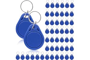 JOJOCY 50Pcs 125Khz Scrivibile RFID di prossimità Keyfob, Blu T5577 Fob Tag RFID riscrivibile Portachiavi NFC Token Tag utilizzati per copiare/clonare la carta
