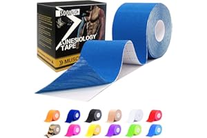 Kinesiology Tape Rock Tape Physio Tape 5m roll, Elastic Therapeutic Sports Tape for Shoulder, Ankle, Elbow, Wrist, Knee Support, Waterproof Physiotherapy Body Tape for Muscle Pain by SOONGO (Black)