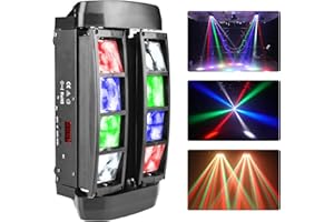 ‎WECAN Disco Licht Moving Head Led Discolicht Partylicht Musikgesteuert, 8x3W RGBW Dj Licht Disco Lights Musikgesteuert, Lichtorgel Musikgesteuert Led Disco Beleuchtung Laserlicht Lichteffekte Party Lichter