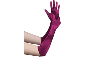 BABEYOND Damen Handschuhe Satin Classic Opera Fest Party Audrey Hepburn Handschuhe 1920er Stil Handschuhe Elastisch Erwachsene Größe Ellenbogen bis Handgelenk