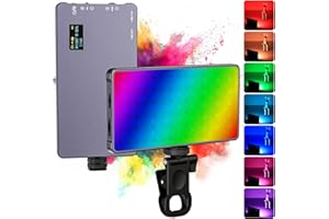 Heysliy RGB Video Light, Camera Light Panel,Portable Light Photography 360°Full Color,4000mAh Rechargeable LED DSLR Lighting,Brightness Adjustable 2500K-9900K Dimmable for Streaming,Video Work