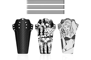 TQPUWT Garde-Boue de Vélo, 3 Pièces Ensemble de Garde Boue de Vélo, Garde Boue VTT Pare-Boue Vélo, Garde-Boue Universels Avant et Arrière pour VTT, Fibre de Carbone, pour Vélo, VTT, noir