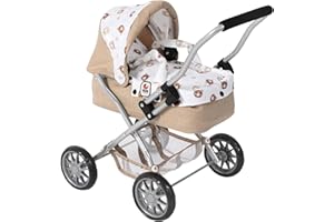 Bayer Chic 2000 Poussette de poupée Smarty, Petite Poussette de poupée pour Enfants à partir de 2 Ans, Poussette Jouet, Ours, Beige