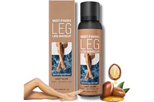SONGQEE Airbrush For Legs Makeup,Light Glow 120ml,Natural Bronzer QuickDrying Instant Fake Tan Spray,Lightweight,Buildable Formula Leg Lotion,Water & Transfer-resistant Formula Smooth Tone