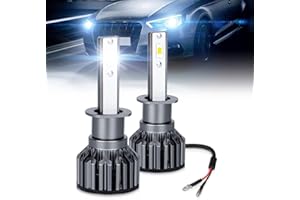 OPL5 H1 LED Headlight Bulbs Extremely Bright H1 LED Bulbs 6500K Xenon White 10000LM 60W 1:1 Mini Size H1 LED Car Headlight Conversion Kit H1 Fog Light Halogen Replacement, Plug and Play (2PCS)