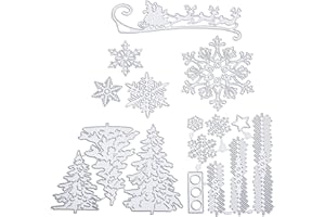 CHINPING 9 pezzi Set di modelli da taglio fustelle fiocchi di neve albero di Natale renne cervi stencil goffratura stampini modelli Fustella per Natale diy carte carta album fotografico artigianato artistico
