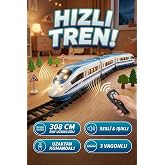 Uzaktan Kumandalı Sesli ve Işıklı Hızlı Tren Seti - 39 Par&ccedil;a 308 cm B&uuml;y&uuml;k Raylı Oyuncak Tren